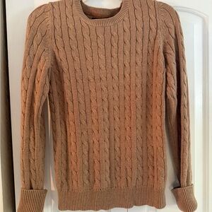 GAP Braided Knit Sweater in Camel color